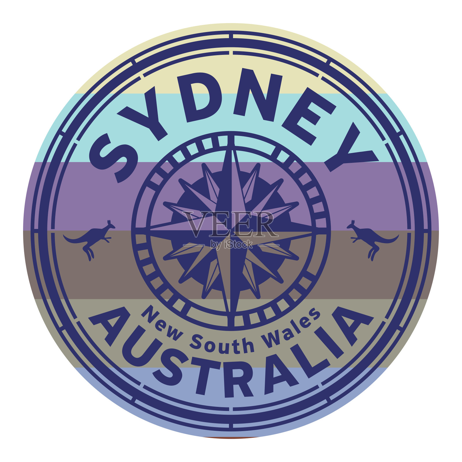 邮票上用澳大利亚悉尼的文字写在邮票里面插画图片素材