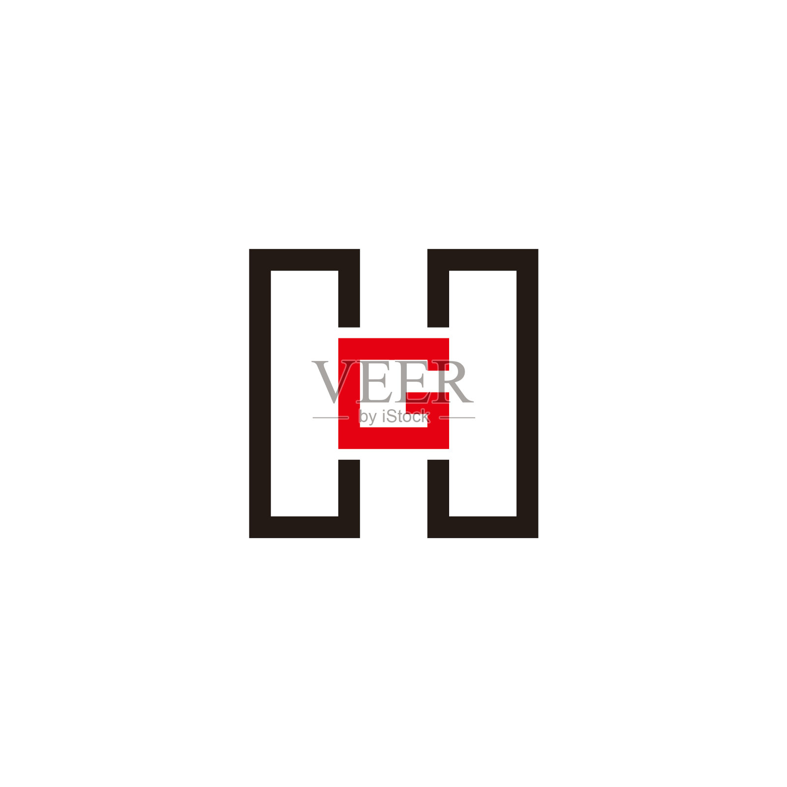 字母hg几何简单的建筑标志设计元素图片