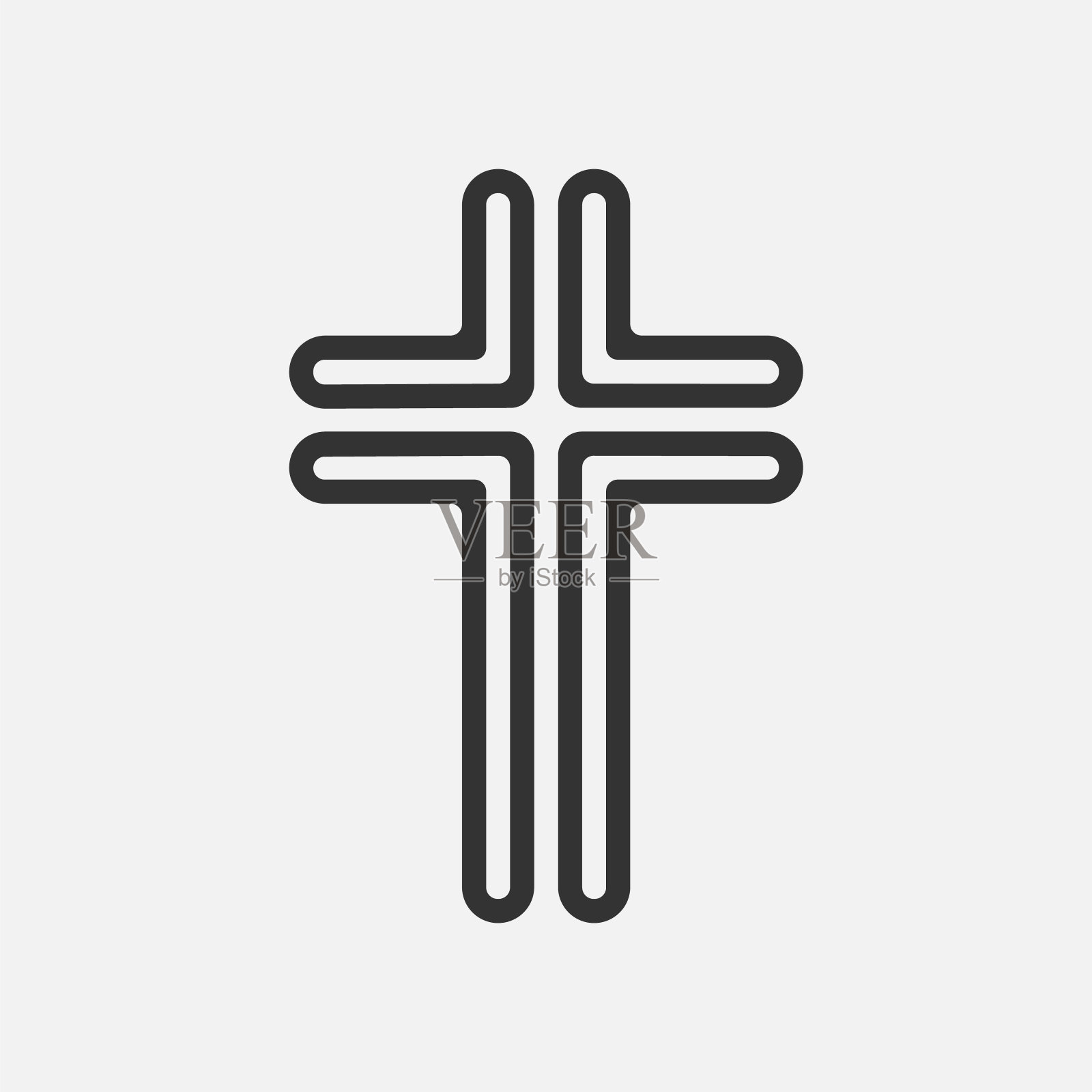 基督教十字图标标志应用程序，UI。矢量插图。插画图片素材