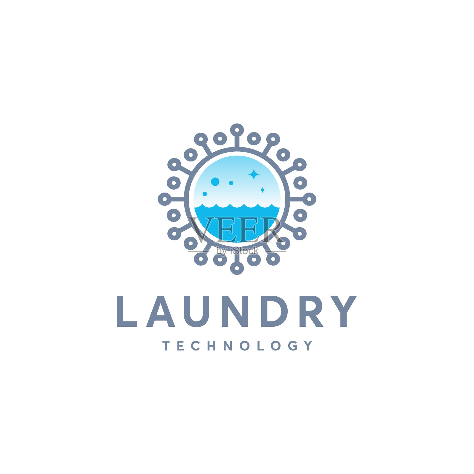 洗衣技术标志设计，布洗标志模板插画图片素材