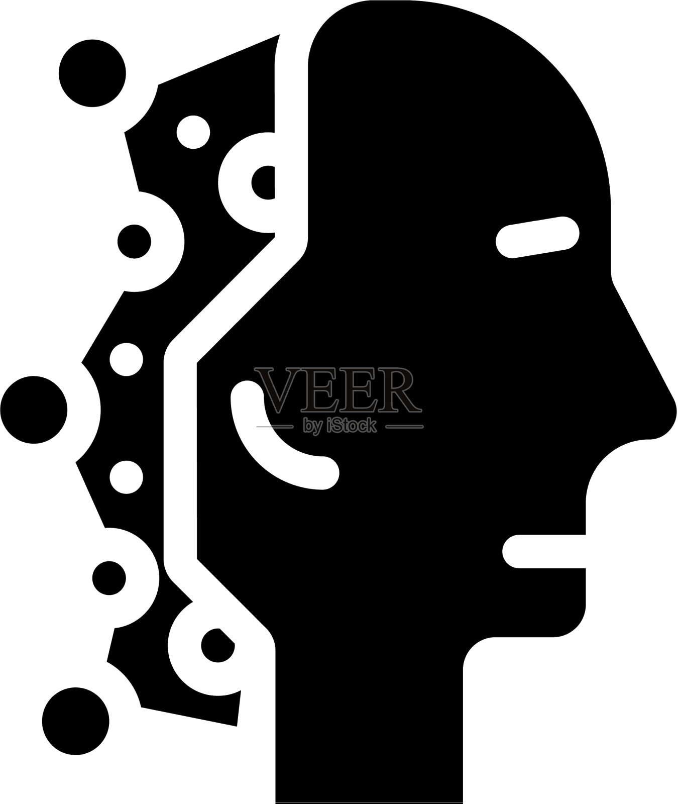机器人头部人工智能字形图标设计元素图片