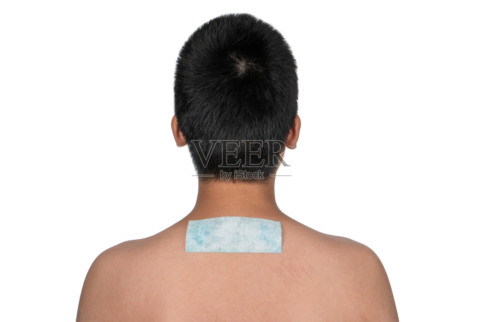 背部身体、背部疼痛时可用冷敷凝胶或冰袋进行肌肉恢复。以寒治痛。照片摄影图片