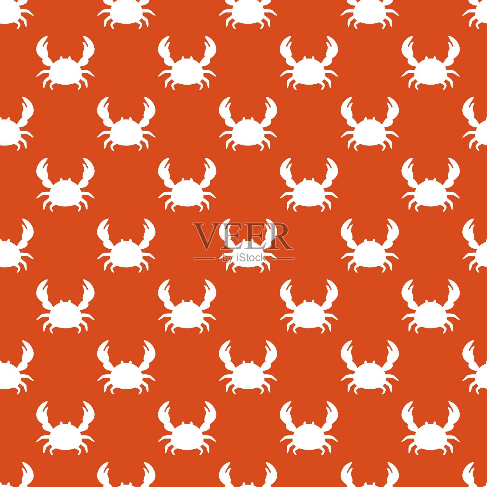 美味蟹红王蟹矢量图形无缝图案设计元素图片