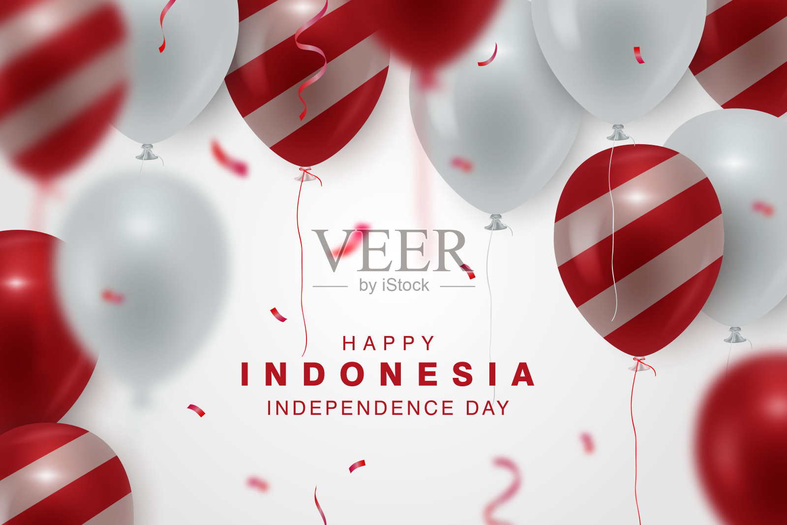 印度尼西亚独立日横幅背景插画图片素材