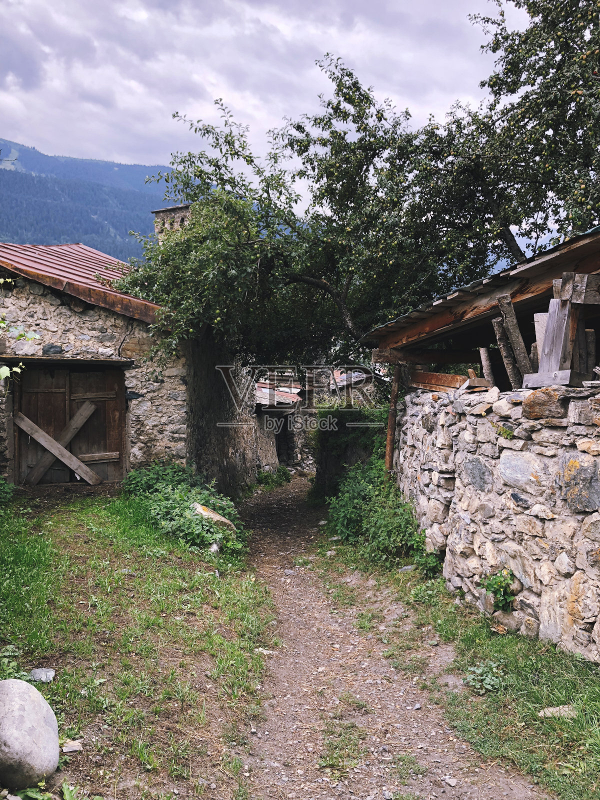 格鲁吉亚斯瓦内蒂的梅斯蒂亚村照片摄影图片