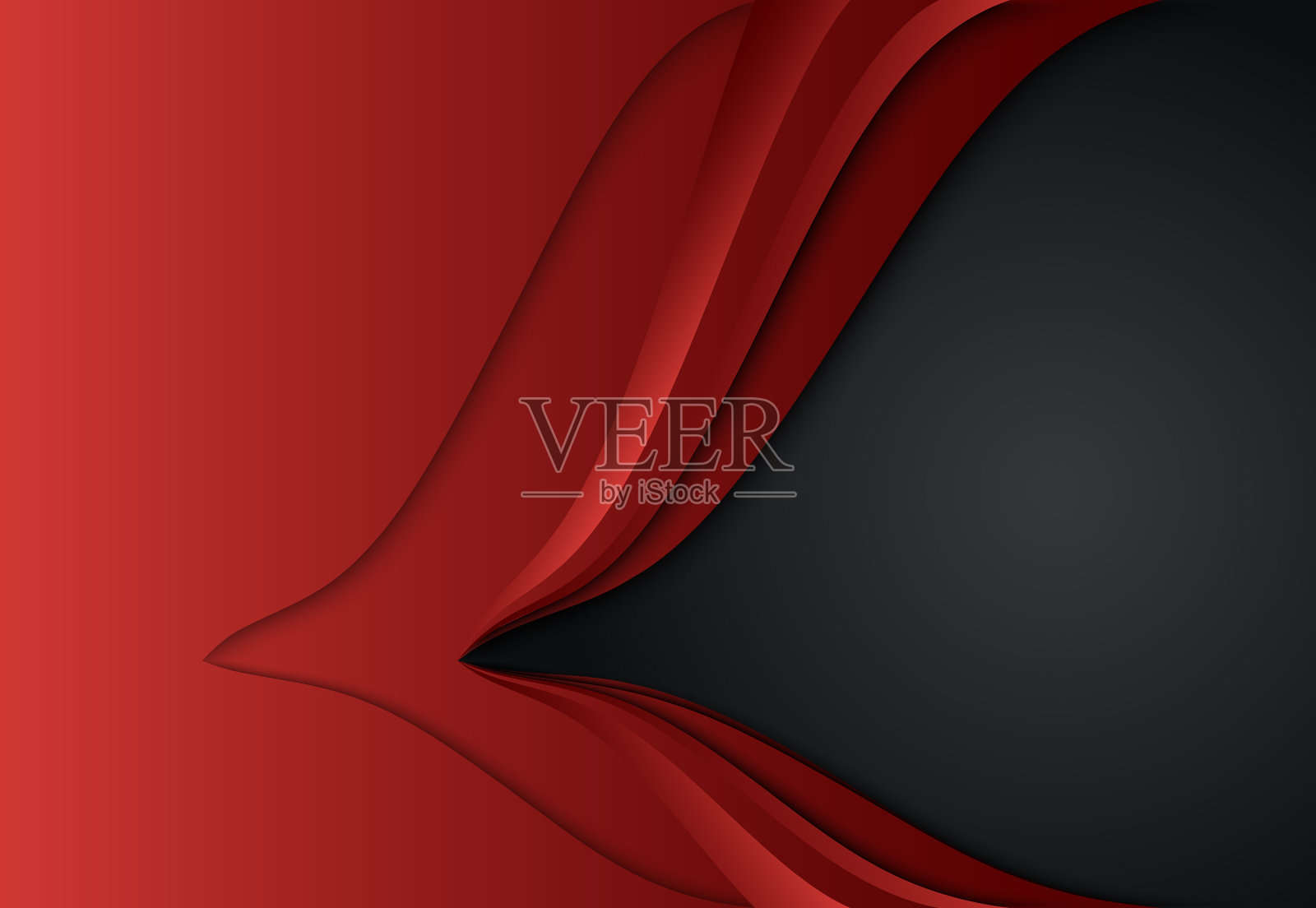 红色和黑色抽象层和曲线背景插画图片素材