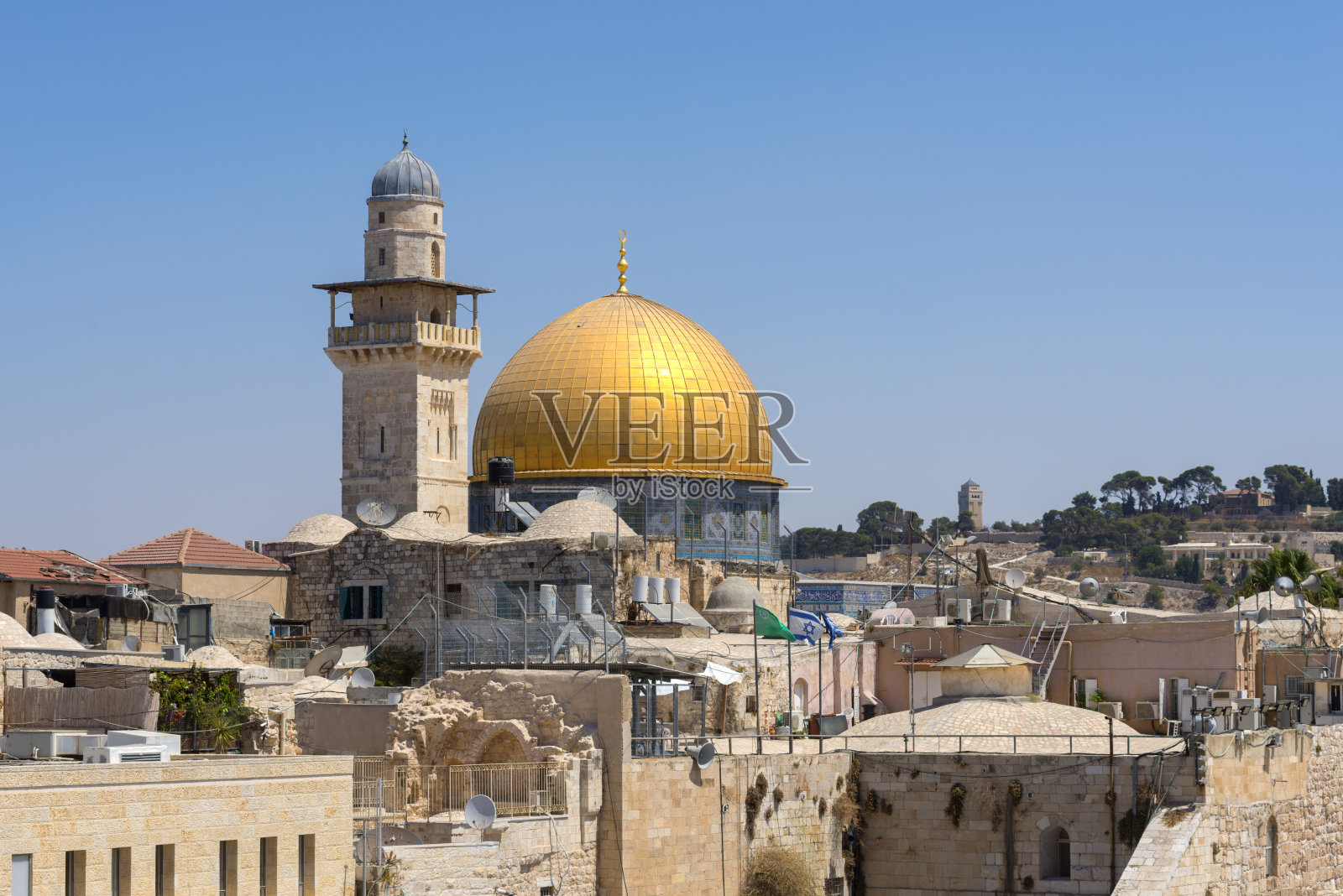 耶路撒冷,古老的城市。岩石圆顶，圣殿山照片摄影图片