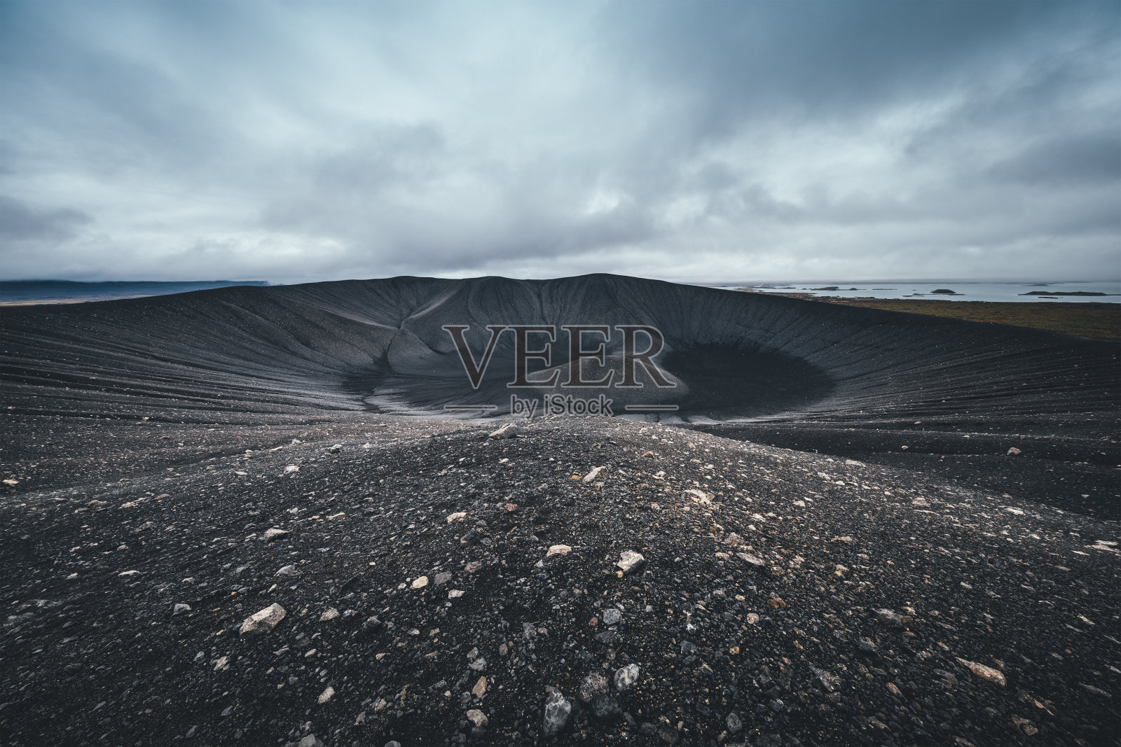冰岛的赫弗哈尔火山口照片摄影图片