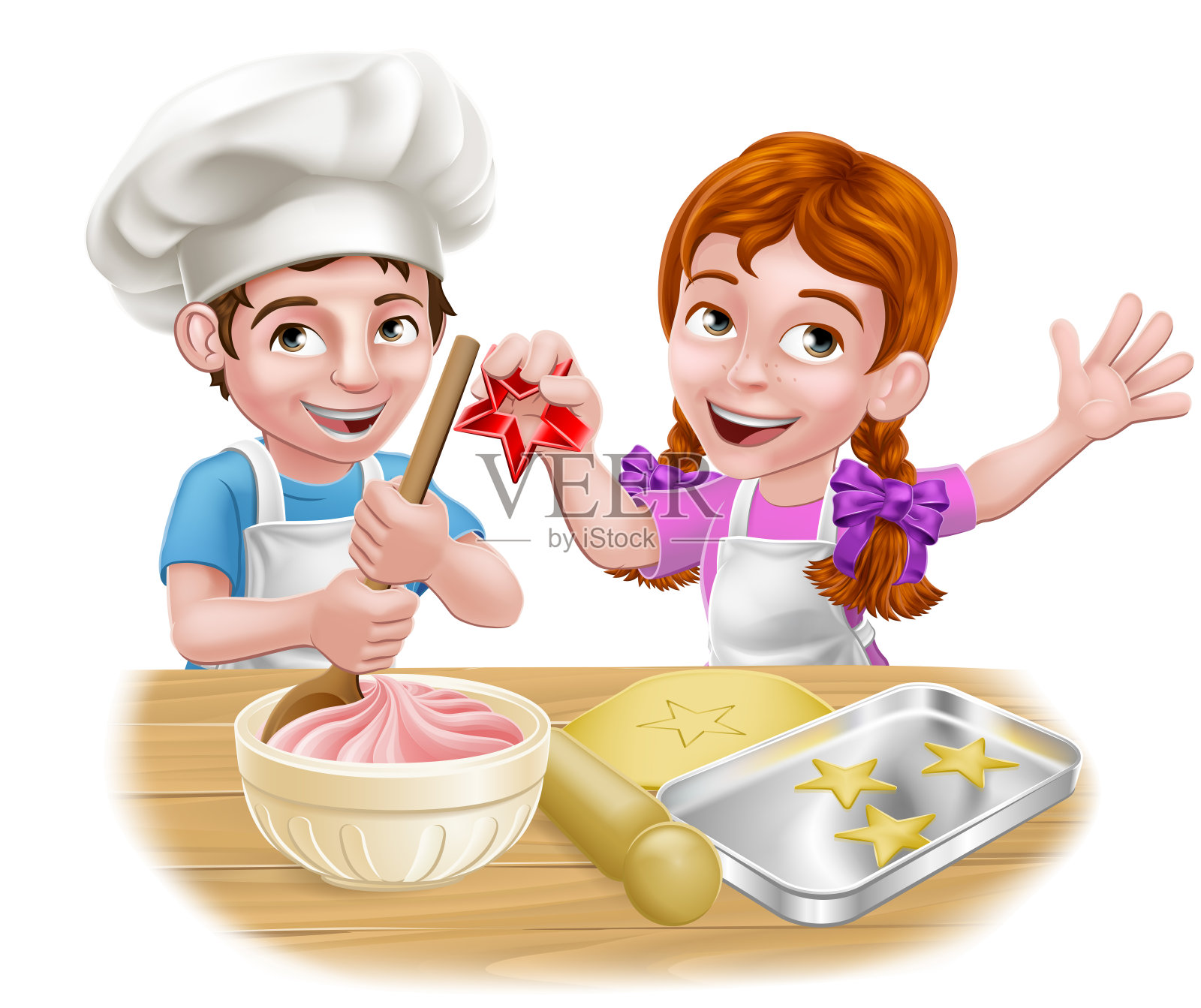 儿童厨师卡通人物烘焙设计元素图片
