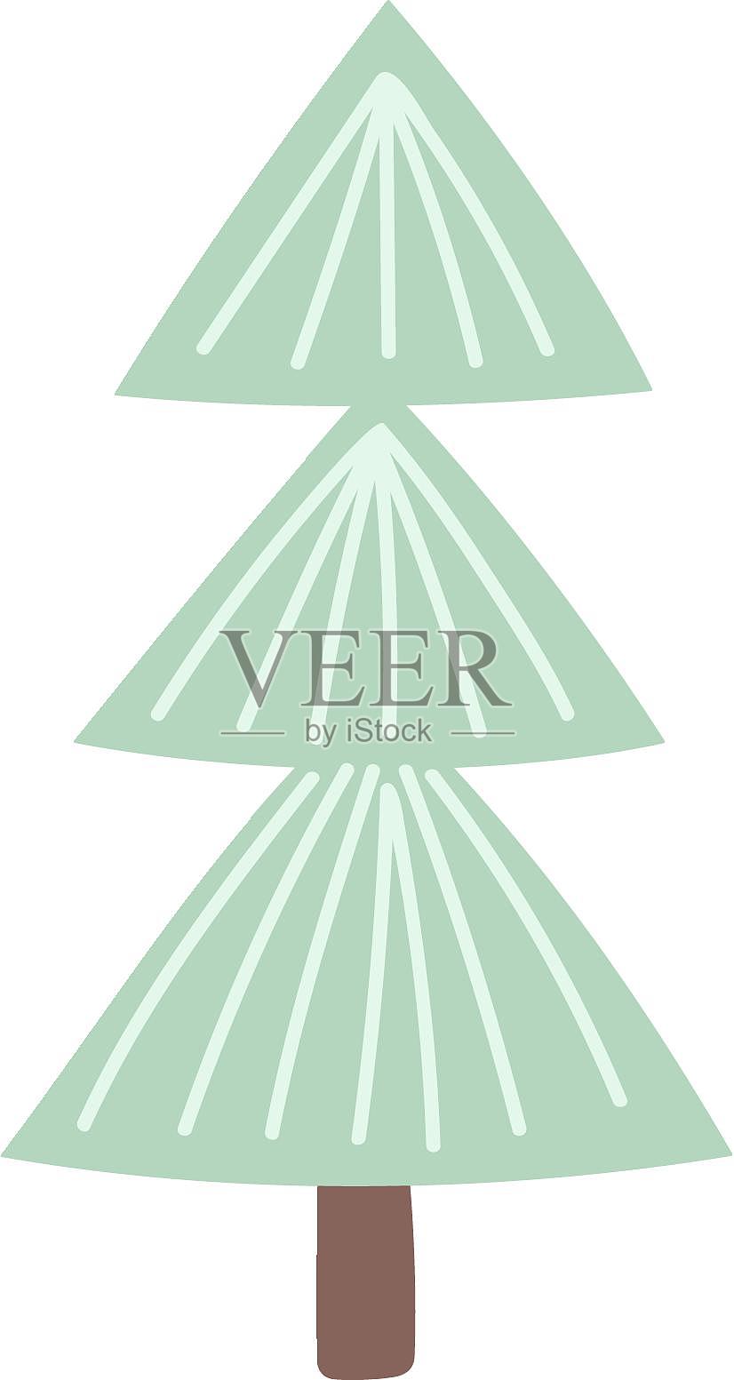 圣诞节圣诞树树木树卡通扁平元素设计元素图片
