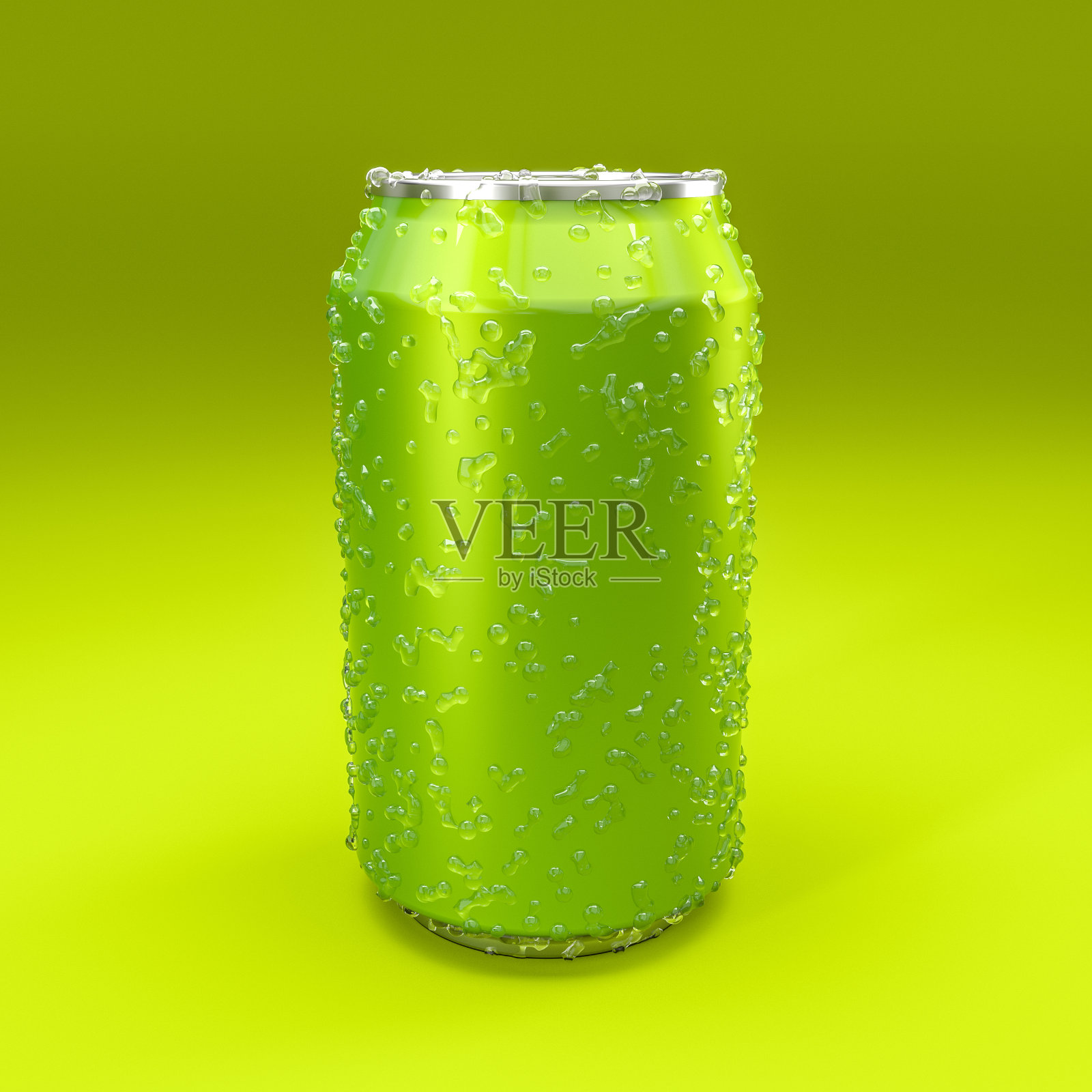 绿色饮料的金属罐照片摄影图片