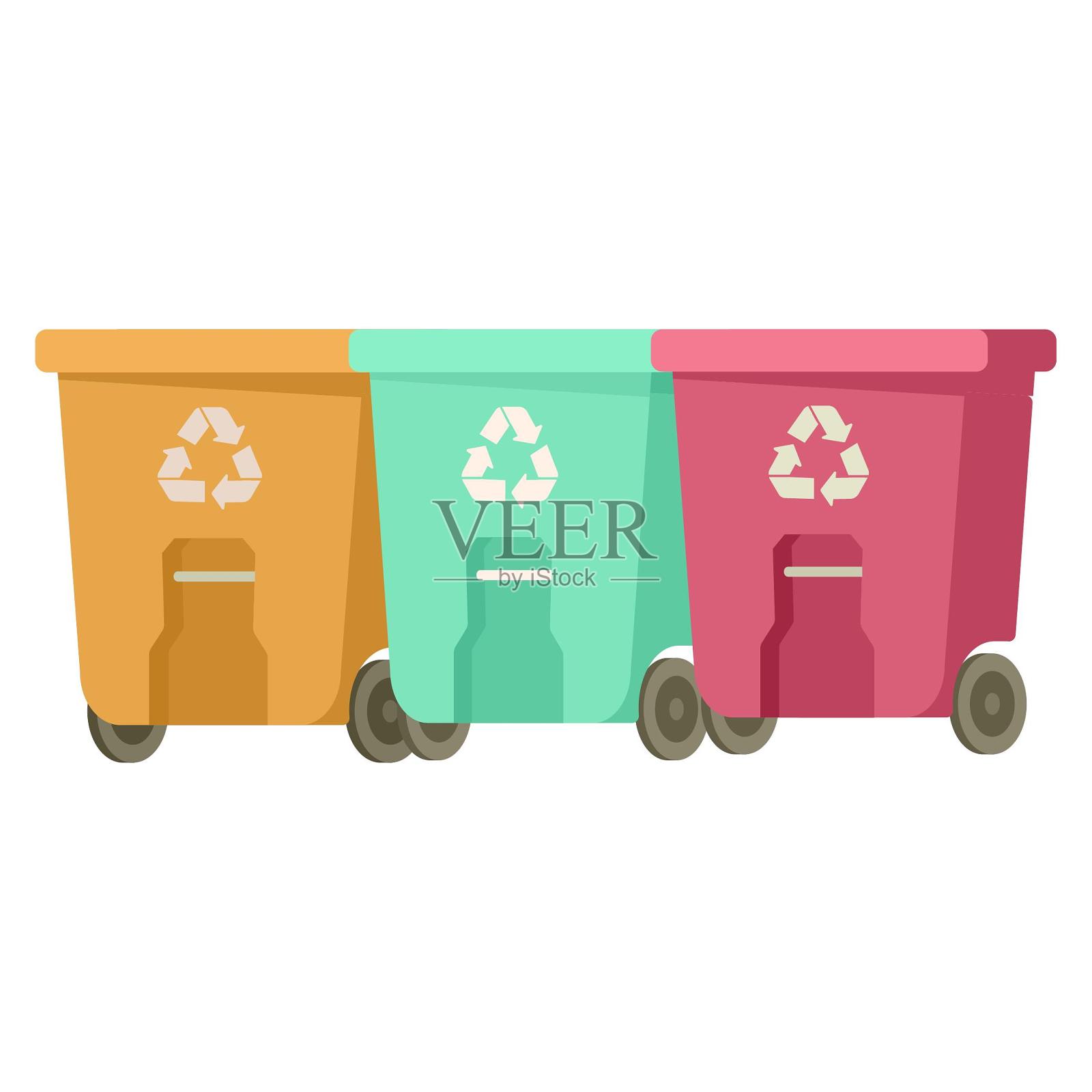 垃圾桶垃圾回收垃圾分类设计元素图片