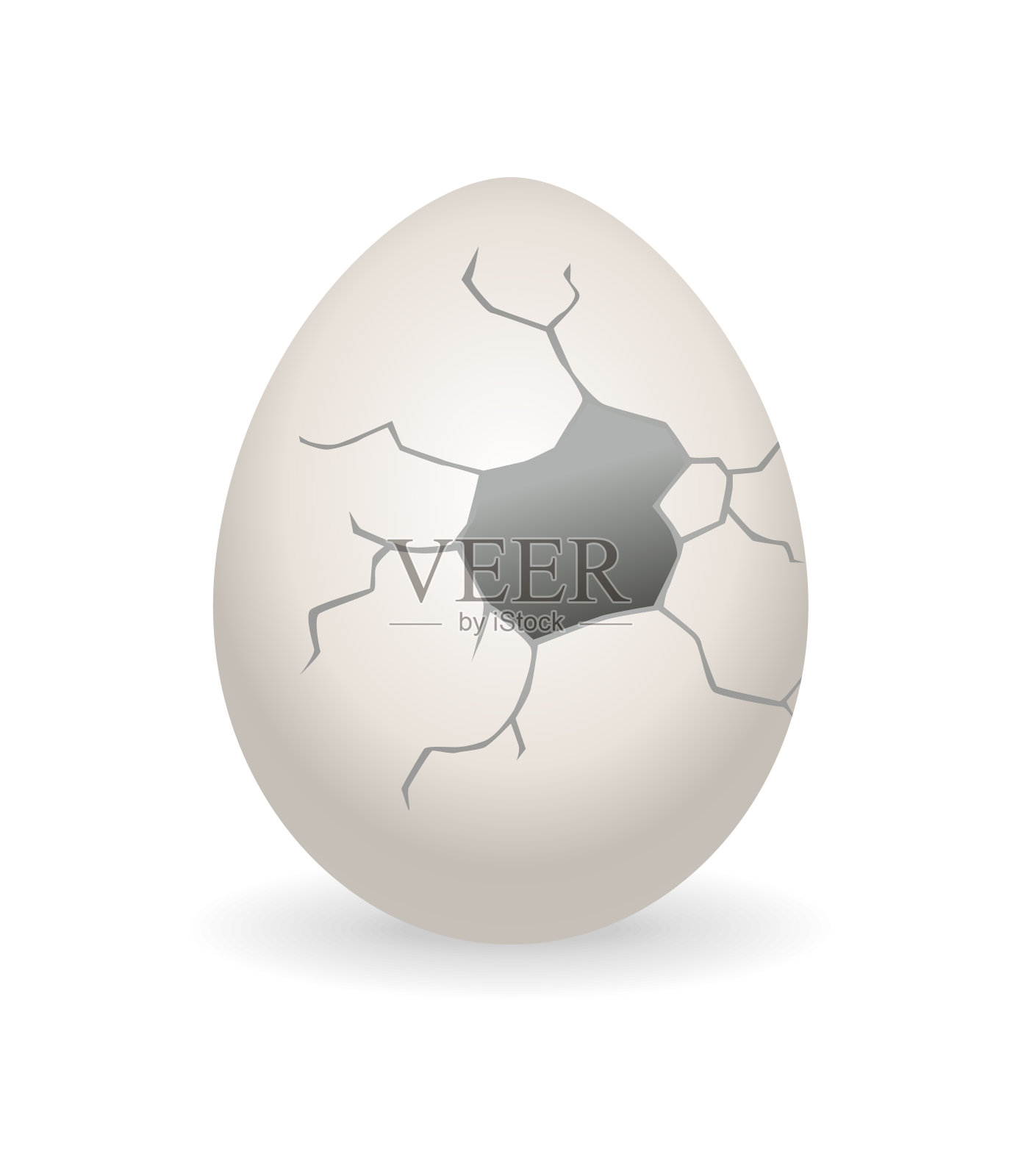 裂缝的鸡蛋。蛋壳破裂阶段。逼真的鸡蛋破了蛋壳。易碎鸡蛋的设计元素插画图片素材