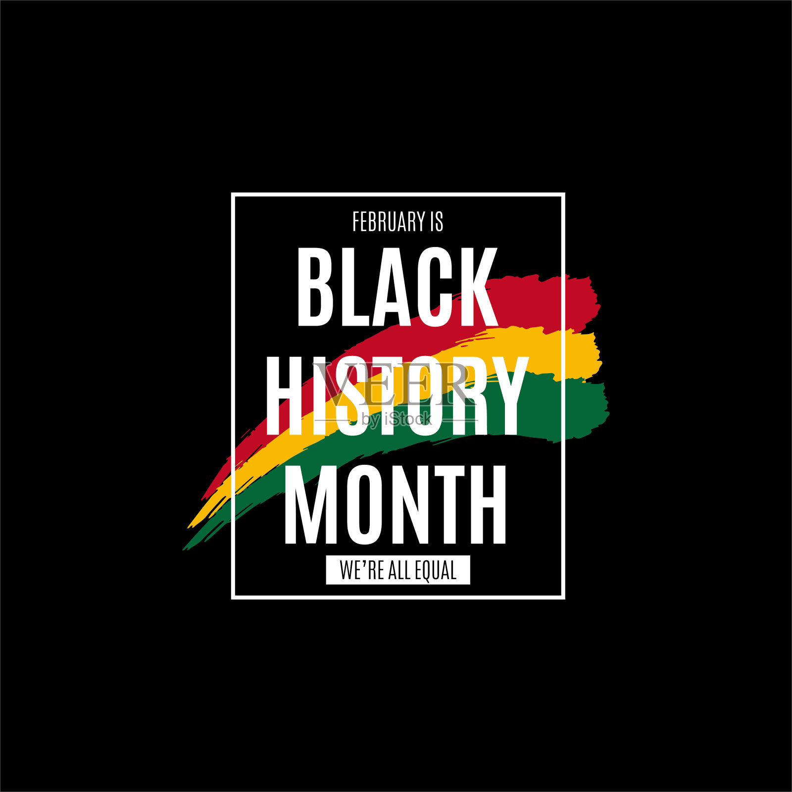 黑人历史月。非洲裔美国人的历史旗帜。美国和加拿大在2月庆祝，英国在10月庆祝。海报、标语牌、卡片、横幅概念设计。矢量图插画图片素材