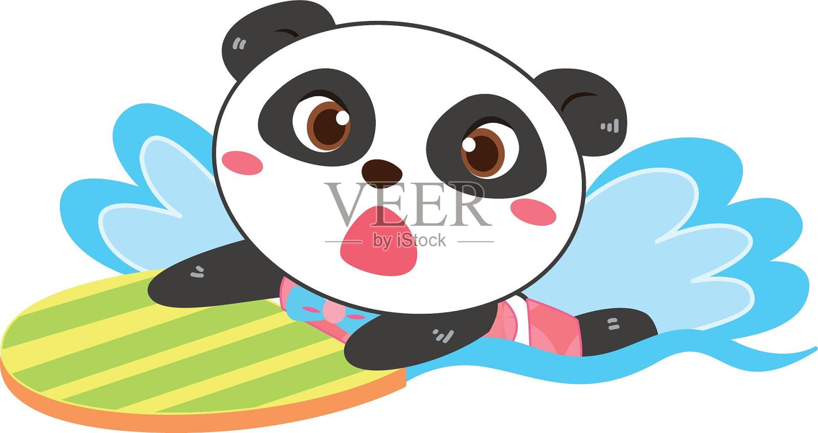 游泳的熊猫设计元素图片