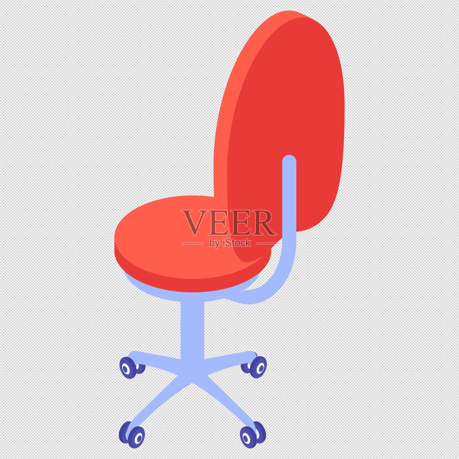 红色椅子旋转椅设计元素图片