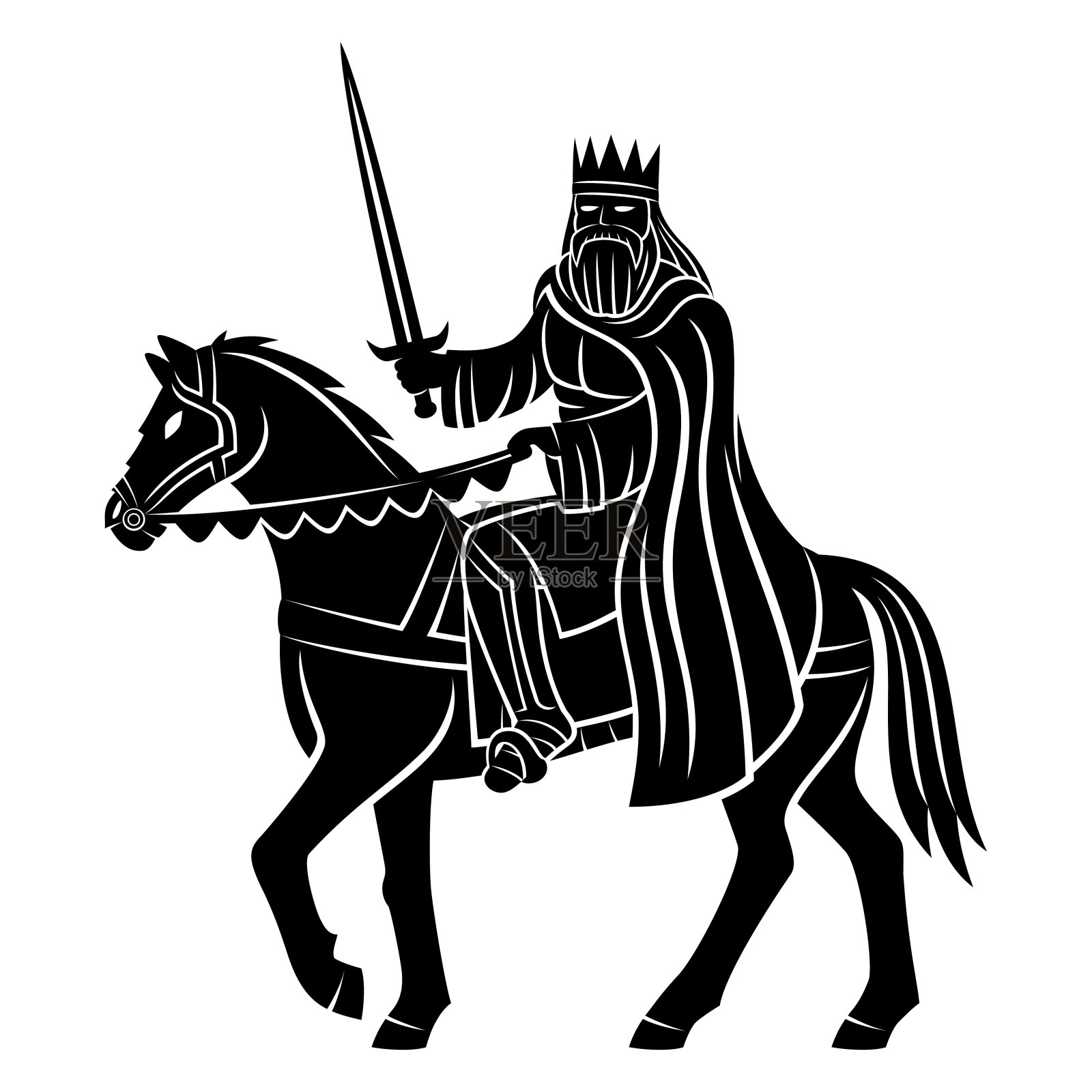 骑在马上的罗马战士插画图片素材_ID:157371789-Veer图库