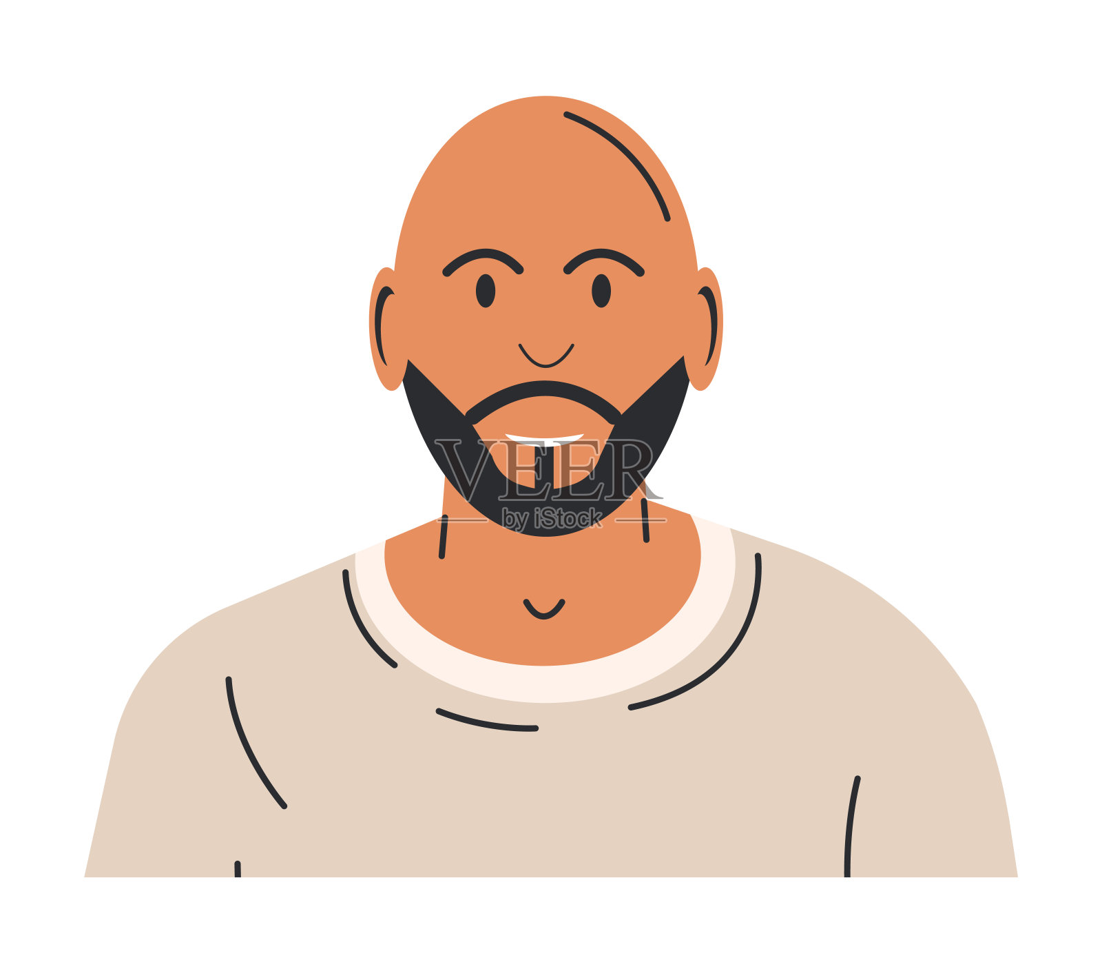 happy cartoon bald man 12430906 Vector Art at Vecteezy