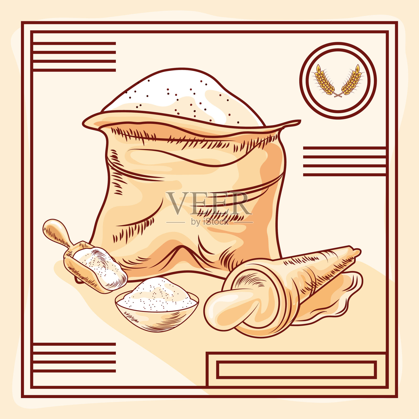 彩色手绘面包插画素材免费下载 - 觅知网