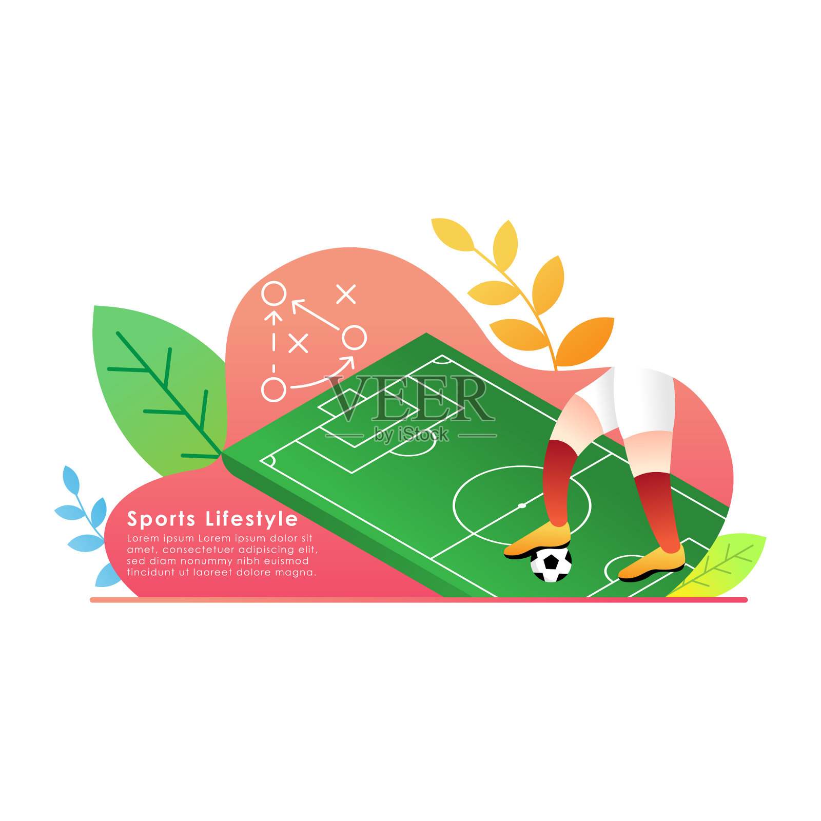 足球或足球运动员插画图片素材