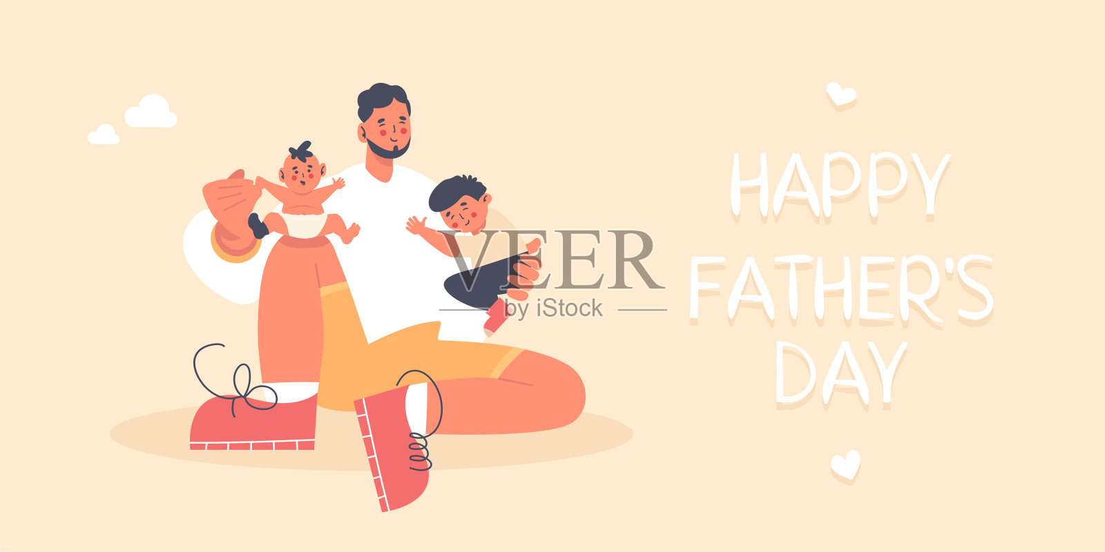祝您父亲节快乐。插画图片素材