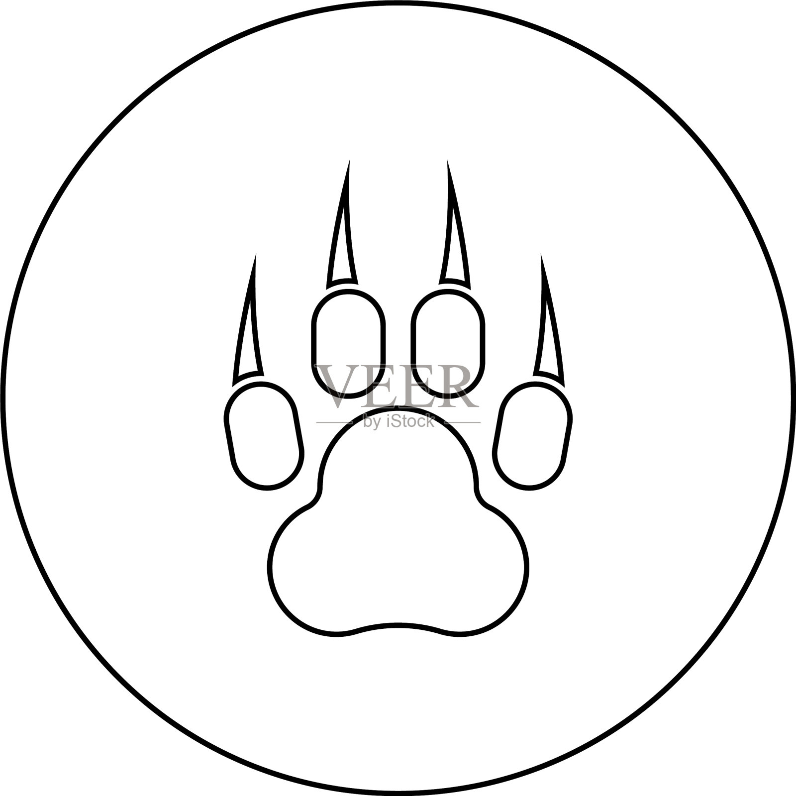 动物爪印图标符号集插画图片素材_ID:400228020-Veer图库