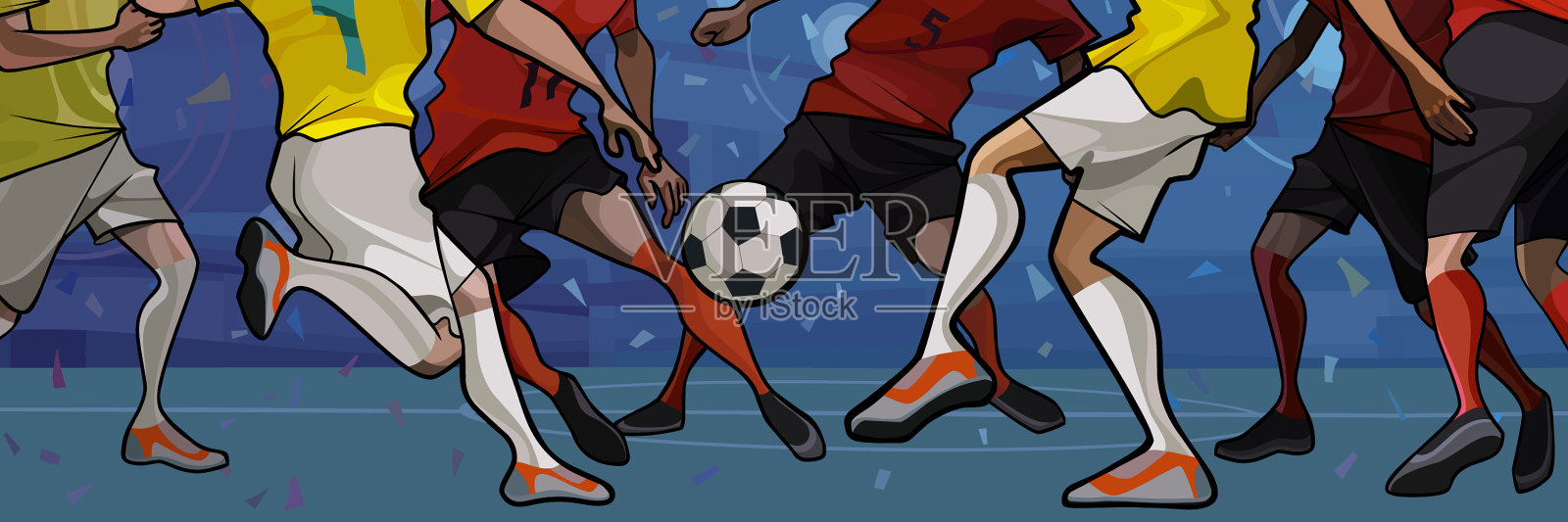 足球比赛两队之间的观点的脚插画图片素材