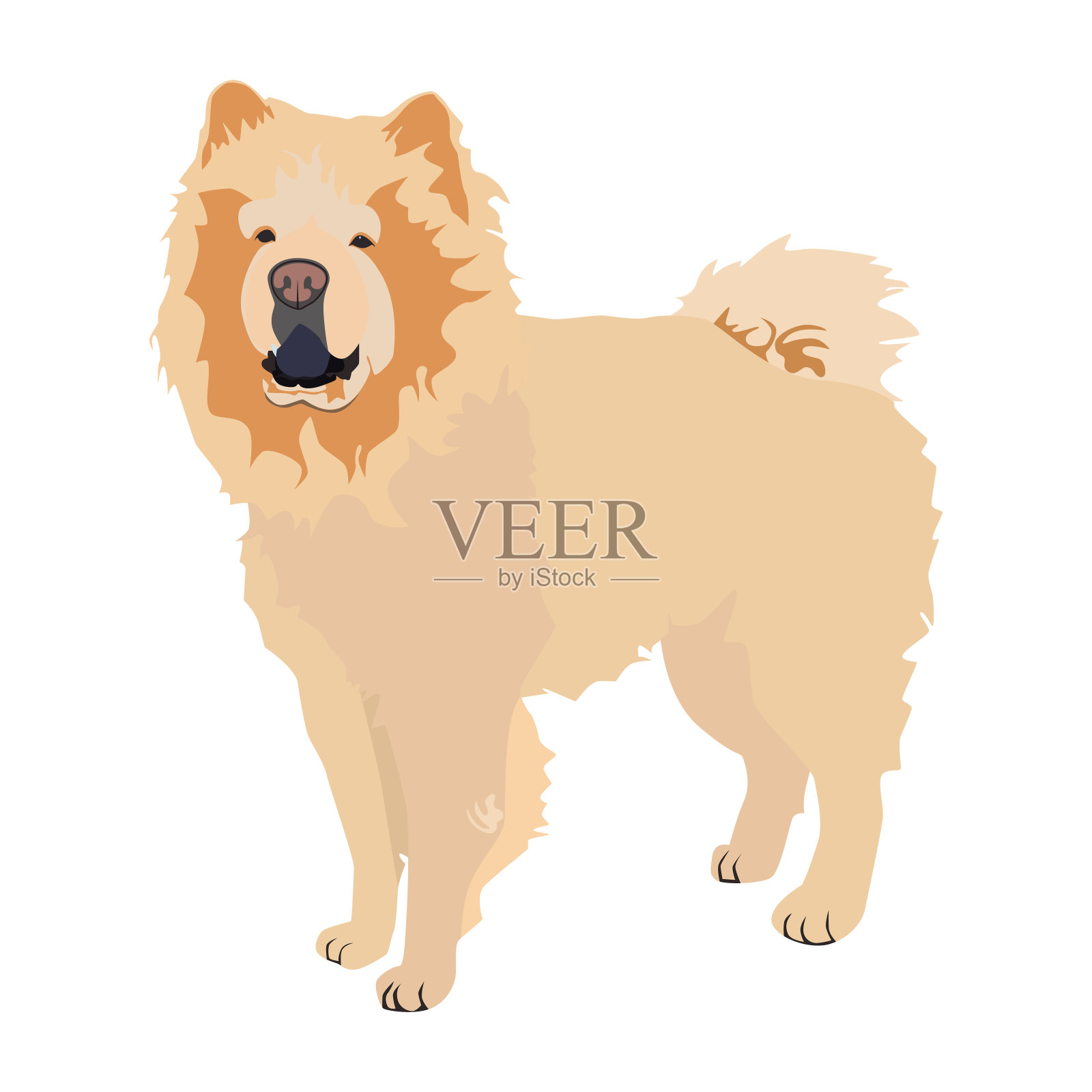 可爱的松狮犬卡通造型图标插画图片素材_ID:403413864-Veer图库