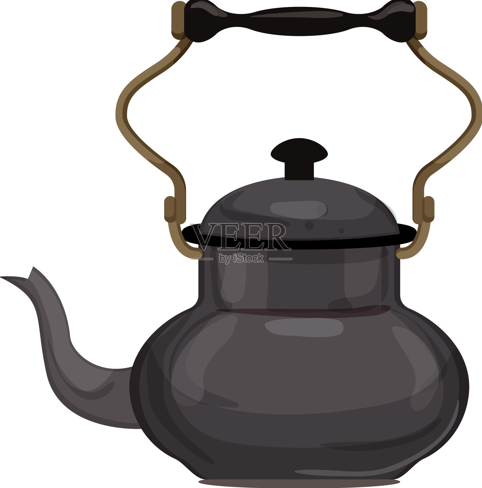 手绘茶壶茶杯茶叶图片_装饰图案_设计元素-图行天下素材网