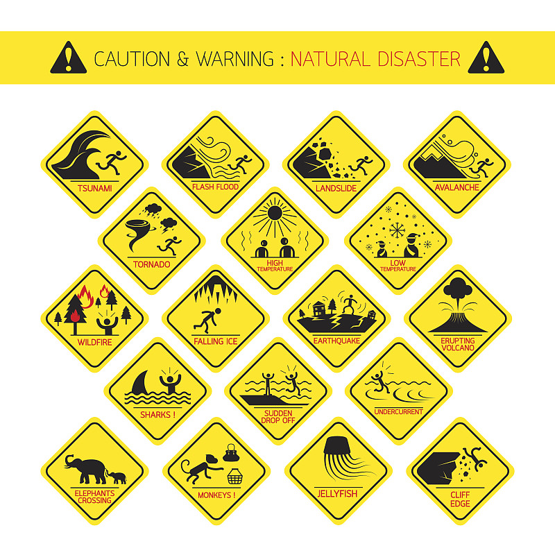 自然灾害图标及说明图片